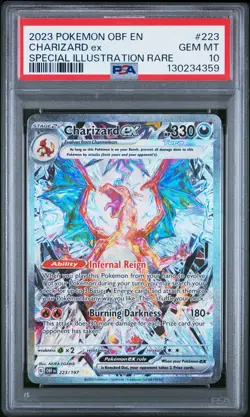 2023 POKEMON OBSIDIAN FLAMES SPECIAL ILLUSTRATION RARE #223 CHARIZARD EX PSA 10 - Image 1