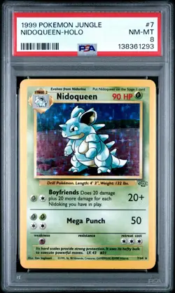 1999 POKEMON JUNGLE #7 NIDOQUEEN-HOLO PSA 8 - Image 1