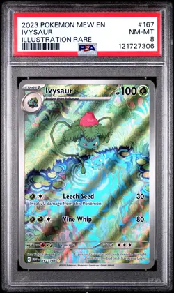 2023 POKEMON MEW EN-151 ILLUSTRATION RARE #167 IVYSAUR PSA 8 - Image 1