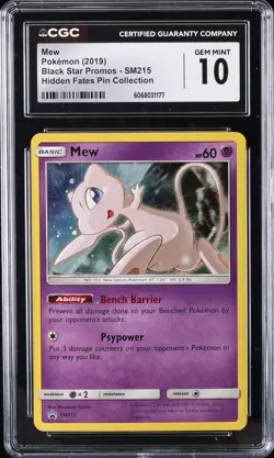 2019 POKEMON BLACK STAR PROMOS HIDDEN FATES PIN COLLECTION MEW CGC 10 GEM MINT - Image 1