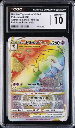 2022 POKEMON ASTRAL RADIANCE RAINBOW RARE HISUIAN TYPHLOSION VSTAR CGC 10 GM - Image 1