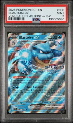 2025 POKEMON SCR EN-STELLAR CROWN #030 BLASTOISE EX PSA 9 - Image 1
