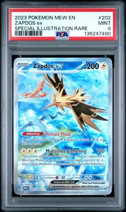2023 POKEMON MEW EN-151 SPECIAL ILLUSTRATION RARE #202 ZAPDOS EX PSA 9 - Image 1