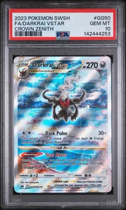 2023 POKEMON SWORD & SHIELD CROWN ZENITH #GG50 FULL ART/DARKRAI VSTAR PSA 10 - Image 1