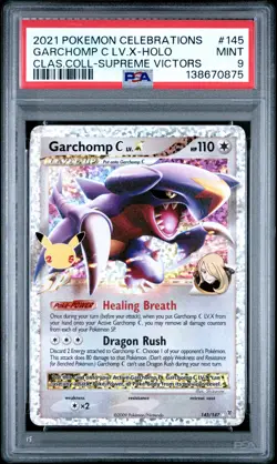 2021 POKEMON CELEBRATIONS CLASSIC COLLECTION #145 GARCHOMP C LV.X-HOLO PSA 9 - Image 1