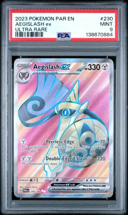 2023 POKEMON PAR EN-PARADOX RIFT ULTRA RARE #230 AEGISLASH EX PSA 9 - Image 1