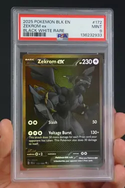 Pokemon S&V Black Bolt 172 Zekrom ex Black White Rare PSA 9 MINT - Image 1