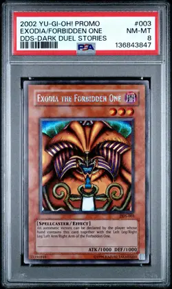 2002 YU-GI-OH! PROMO DDS-DARK DUEL STORIES #003 EXODIA THE FORBIDDEN ONE PSA 8 - Image 1