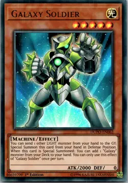 Yugioh Galaxy Soldier DUPO-EN062 1st Edition Ultra Rare NM - Image 1