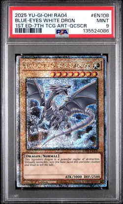 Blue Eyes White Dragon RA04-EN108 1st Edition 7th QCR Yugioh PSA 9 *086 - Image 1