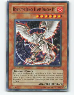 Horus the Black Flame Dragon LV6 #SDRL-EN012 1st Edition Yugioh Card - Image 1