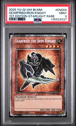 Gearfried The Iron Knight BLMM-EN004 1st Ed Starlight Rare Yugioh PSA 9 *037 - Image 1