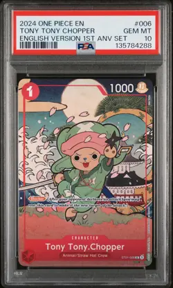2024 ONE PIECE ENGLISH VERSION 1ST ANNIVERSARY SET #006 TONY TONY CHOPPER PSA 10 - Image 1