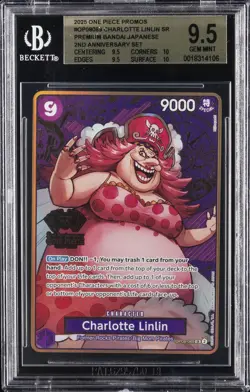 2025 ONE PIECE JPN PROMO PREMIUM BANDAI 2ND ANNIV SET CHARLOTTE LINLIN BGS 9.5 - Image 1