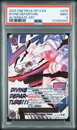 2025 ONE PIECE OP13-CARRYING ON HIS WILL ALTERNATE ART DIVINE DEPARTURE PSA 9 - Image 1