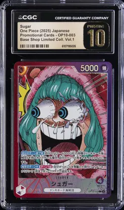 2025 ONE PIECE JPN PROMO BASE SHOP LTD COLLECTION VOL 1 SUGAR CGC 10 PRISTINE - Image 1