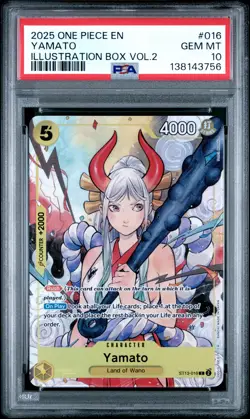 2025 ONE PIECE PROMOS ILLUSTRATION BOX VOL.2 #016 YAMATO PSA 10 - Image 1
