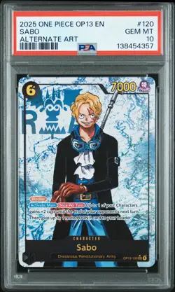2025 ONE PIECE OP13-CARRYING ON HIS WILL ALTERNATE ART #120 SABO PSA 10 - Image 1