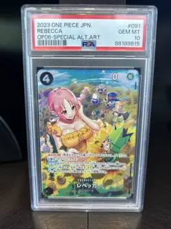Special Alternate Art Rebecca One Piece OP06 WIngs/Captain Japanese #091 PSA 10 - Image 1