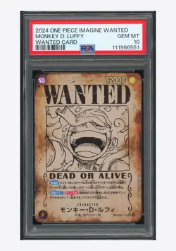 One Piece PSA 10 Monkey D Luffy Wanted SP Alt Art 2024 OP05-119 OP05 Japanese - Image 1