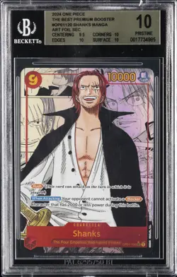 2023 ONE PIECE PREMIUM BOOSTER MANGA ALTERNATE ART #OP01120 SHANKS BGS 10 - Image 1