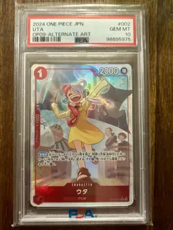 PSA 10 Uta OP09-002 Alternate Art Emperors in the New World One Piece Japanese - Image 1