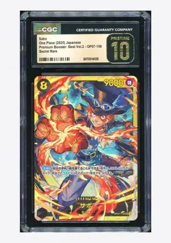 One Piece CGC 10 PRISTINE Sabo SEC 2025 OP07-118 PRB02 Japanese - Image 1