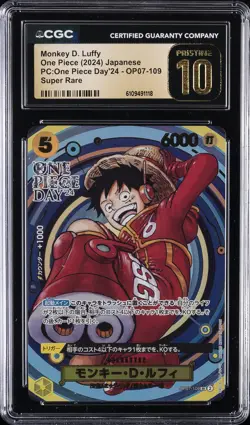 2024 PC: ONE PIECE DAY '24 JAPANESE SUPER RARE MONKEY D. LUFFY CGC 10 PRISTINE - Image 1