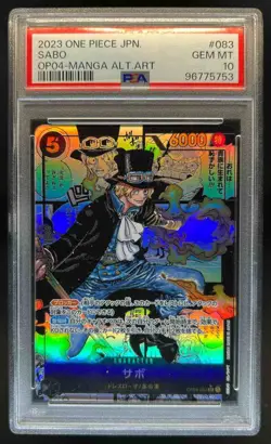 2023 One Piece Japanese Sabo Manga Alt Art OP04 #083 PSA 10 Gem Mint - Image 1