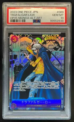 2023 One Piece Japanese Trafalgar Law Manga Alt Art OP05 #069 PSA 10 Gem Mint - Image 1