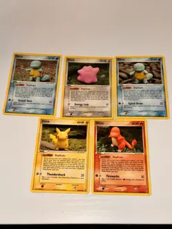 Pokemon EX Delta Species Ditto LOT Pikachu, Charmander, Squirtle (5 Cards) - Image 1