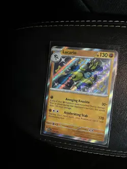 Pokemon TCG S&V Paldean Fates Lucario Shiny Rare Holo Card 174/091 - Image 1