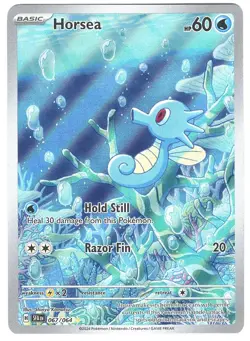 Pokemon TCG Horsea 067/064 Illustration Rare Full Art Holo Sv: Shrouded Fable - Image 1