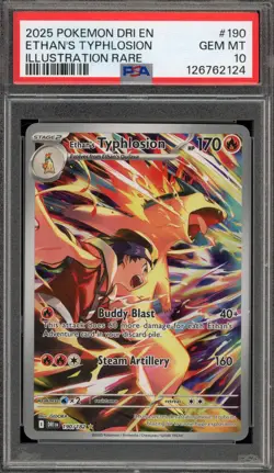 Pokemon Ethan's Typhlosion Destined Rivals Illustration Rare #190 PSA 10 - Image 1