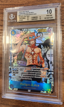 2025 One Piece Carrying on His Will OP13-119 Portgas D Ace Manga BGS 10 PRISTINE - Image 1