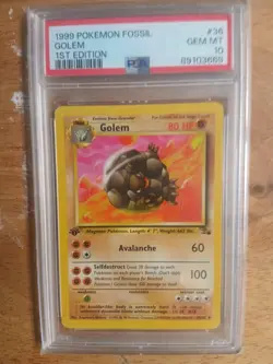 Pokemon Card 1st Edition Fossil # 36 Golem PSA 10 GEM MINT 1999 Vintage WOTC - Image 3