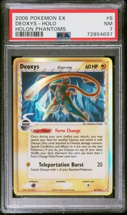 Pokemon Card Deoxys 6/110 Holo Foil EX Holon Phantoms PSA 7 NM - Image 1