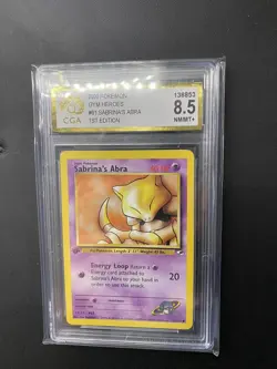 SABRINA'S ABRA Gym Heroes 1ST EDITION Pokemon Card 91/132 CGA 8.5 - Image 1