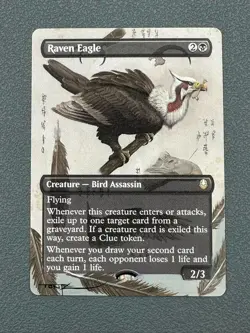Raven Eagle MTG Avatar: The Last Airbender Hand Painted Full Altered Art Tentz - Image 1
