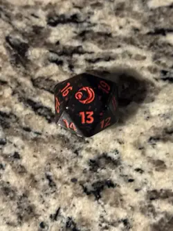 MTG Lorwyn Eclipsed D20 Spindown Die Dice Red / Black - Image 1