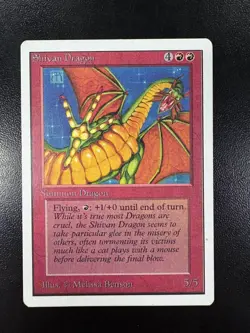 MTG Shivan Dragon - Unlimited Edition LP/MP 1993 Magic The Gathering - Image 1