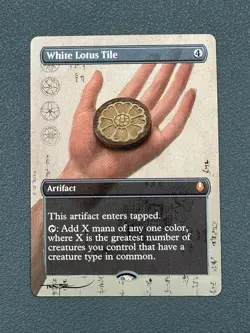 White Lotus Tile MTG Avatar: The Last Airbender Hand Painted Altered Art Tentz - Image 1