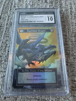 East-West Dragon Foil CGC 10 Gem Mint Sorcery: Contested Realm Alpha Elite - Image 1