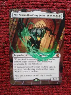 Anti-Venom, Horrifying Healer Marvels Spider-Man Hand Painted Full Altered Art v - Image 2