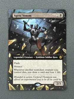 Agent Venom MTG Marvel's Spider-Man Hand Painted Borderless Extended Altered Art - Image 1