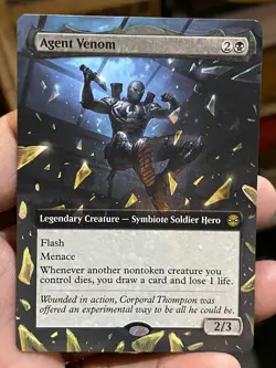 Agent Venom MTG Marvel's Spider-Man Hand Painted Borderless Extended Altered Art - Image 2