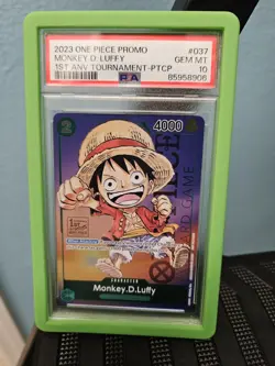 PSA 10 2023 One Piece Promo Monkey D Luffy 1st Anniversary Tournament PTCP P-037 - Image 1