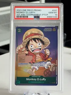 PSA 10 GEM - ONE PIECE - Promo Monkey D. Luffy 1st Anniversary Tournament P-037 - Image 1