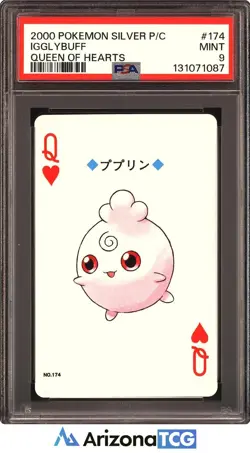 Pokemon 2000 Igglybuff 174 Queen Of Hearts Silver Playing Cards Japanese PSA 9 - Image 1