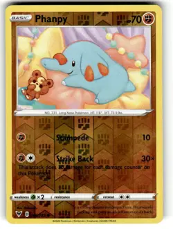 PHANPY 086/185 VIVID VOLTAGE POKEMON (REVERSE HOLO, NM) - Image 1